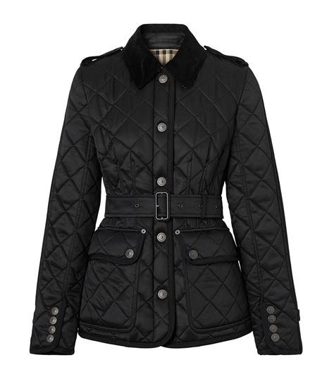 burberry jacket black|Burberry black quilted jacket sale.